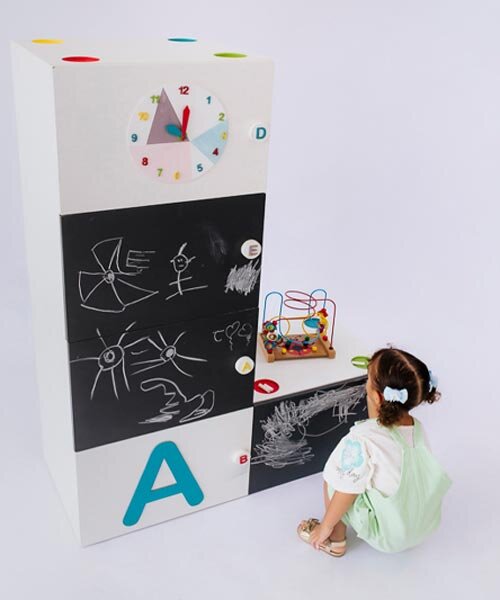 school storage units transform into modular sensory furniture for early childhood education